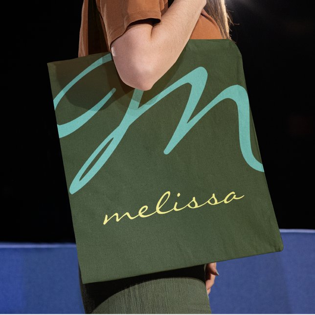 Tela bolso tote grande verde de impresión completa (amb (Subido por el creador)