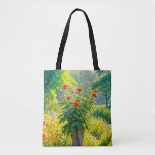 Tela Bolso Tote Imagen de Flor No. 1