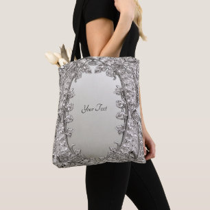 Tela Bolso tote moderno ornado de plata