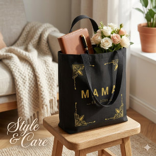 Tela Bolso Tote Negro Minimalista para Uso Diario de Ma