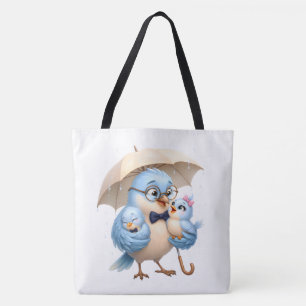 Tela Bolso Tote Pájaro Padre Regalo de Amor Familiar
