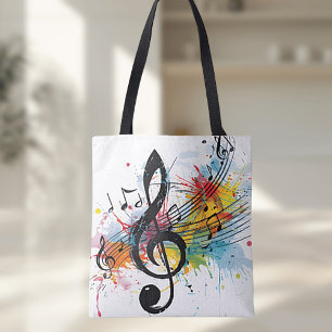 Tela Bolso Tote para Amantes de la Música Vibrante y Co