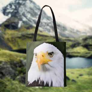 Tela Bolso Tote Patriótico con Cabeza de Águila Calva A