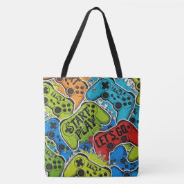 Tela Bolso tote patrón de jugador