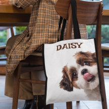Bolso Tote Personalizado con Foto de Perro Marrón