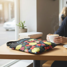 Tela Bolso Tote Personalizado con Patrón de Bayas y Cít
