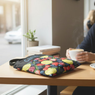 Tela Bolso Tote Personalizado con Patrón de Bayas y Cít