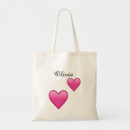 Tela Bolso Toté Personalizado Olivia con Emoji de Coraz