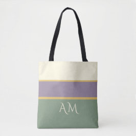Tela Bolso Tote Premium de Rayas con Monograma Personal