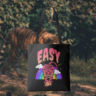 Tela Bolso tote retro arcoíris EASY Tiger Raya de tigre
