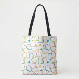Tela Bolso Tote Retro Brillo Atómico Moderno de Mediano