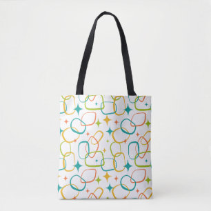 Tela Bolso Tote Retro Brillo Atómico Moderno de Mediano