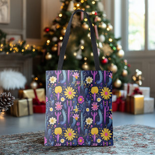 Tela Bolso Tote Vibrante de Bienestar de Floración del 