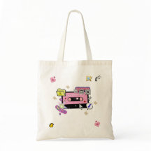 Bolso Totebag de cinta de casete Cyber Pink