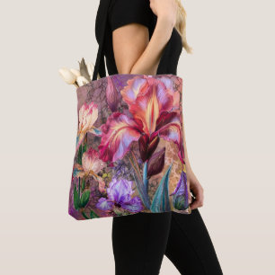 Tela Bolso Totebag de Lirios Coloridos