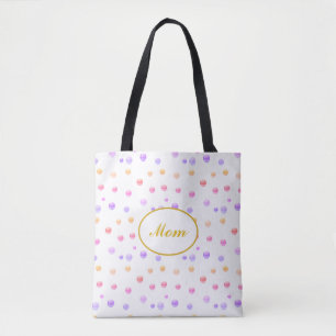 Tela Bolso Totebag Multicolor de Lunares para Mamá