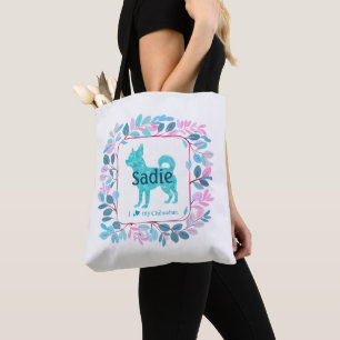 Tela Bolso Totebag Personalizado Azul Claro con Foto de