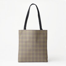 Bolso Totel de Cuadros Tartán Verde Azul Marrón Cl