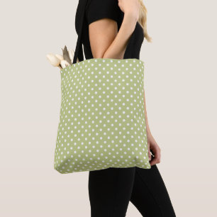 Tela Bolso Totel de Lunares Verde Oliva Claro   Carryal