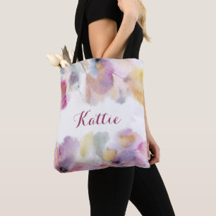 Tela Bolso Totel Personalizado de Acuarela Floral Paste