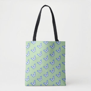 Tela Bolso Totém con Patrón de Mariposa Azul