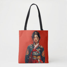 Tela Bolso Totem con retrato de Hanbok moderno
