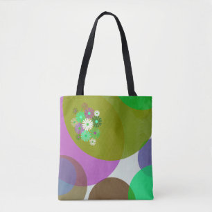 Tela Bolso Totém de Círculos Florales Abstractos Colori