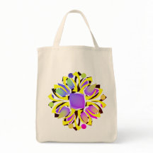 Bolso Totém de Patrón Floral Multicolor de un Elem