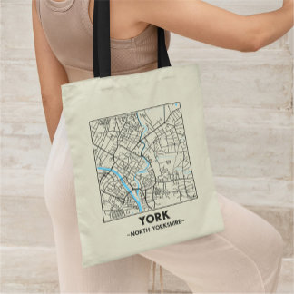 Tela Bolso Totemapa de la Ciudad de York, North Yorkshi