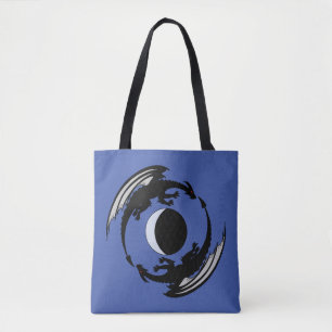 Tela Bolso Totémico Diseño de Fantasía de Dragones Luna