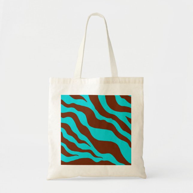 Tela Bolso Totol de Estampado de Cebra Turquesa (Frente)