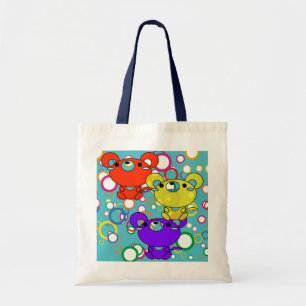 Tela Bolso Totte Gatito de Colores en Círculos