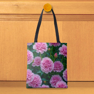 Tela Bolso Totte Imagen de Claveles Rosas No. 2