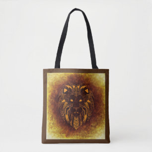 Tela bolso tribal de león