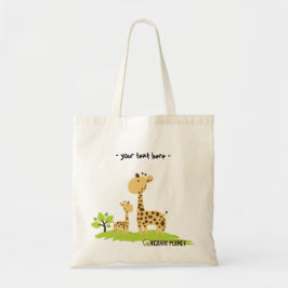 Tela Bolso verde y amarillo lindo de la jirafa de la