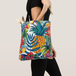 Tela Bolso Vibrante de Patrón Tropical de Pitahaya Abst