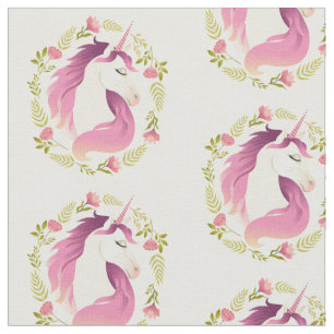Tela Bonita unicornio en una floral 1