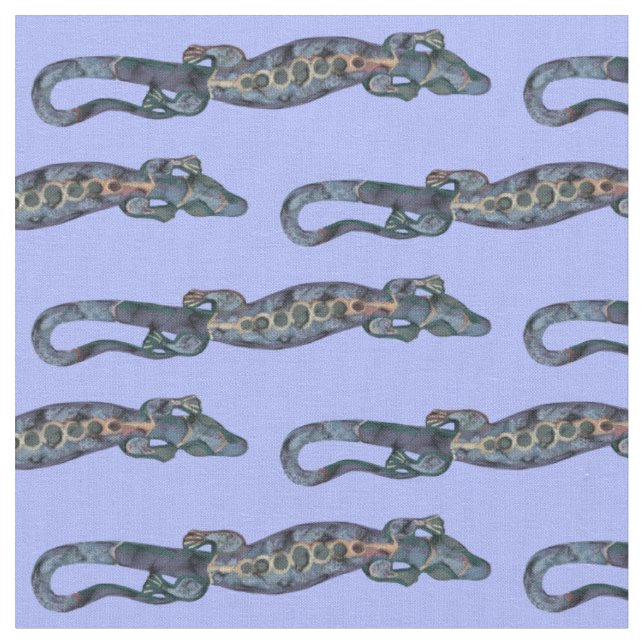 Tela Bonito BALI LIZARD Diseño azul + tus ideas (De cerca)