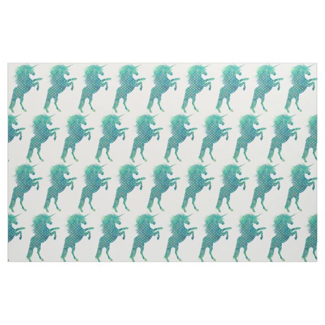 Tela Bonito Blue Polka Dot Unicorn ("Cuarto gordo" (fat quarter))