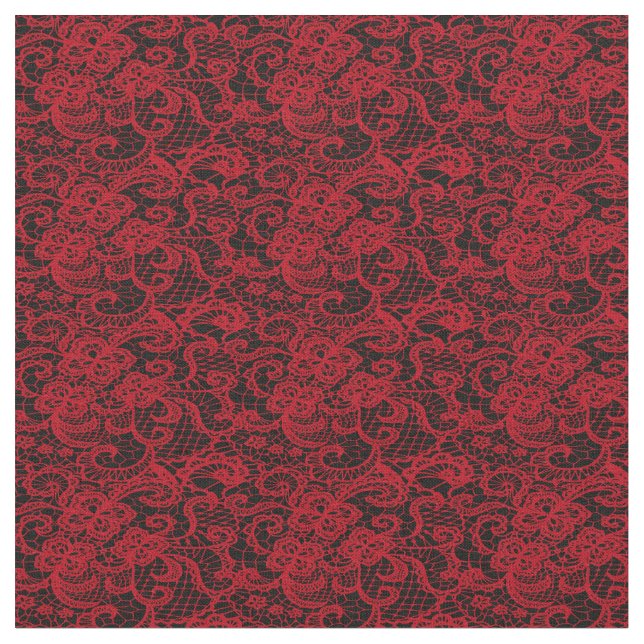 Tela Bonito Delicada Lace Roja (De cerca)