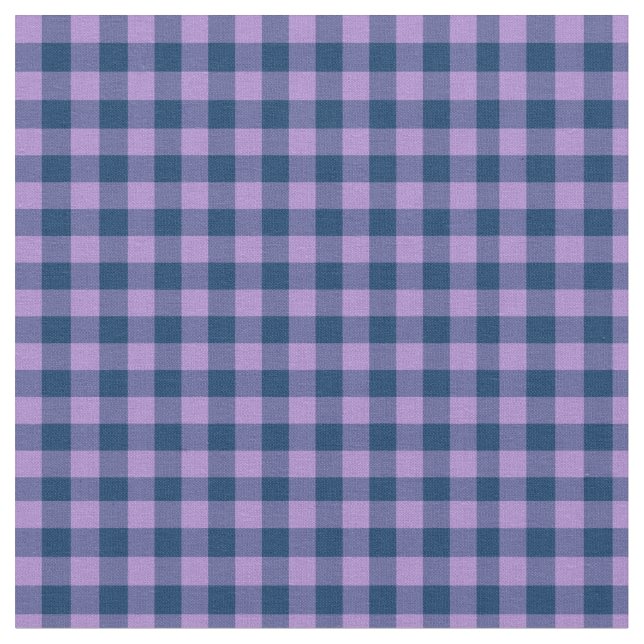Tela Bonito Mauve, Navy Blue Check Gingham Fabric (De cerca)