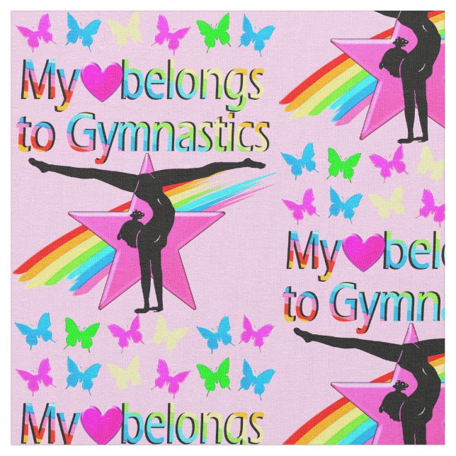 TELA BONITO MI CORAZÓN PERTENECE A GIMNASTICS RAINBOW (De cerca)