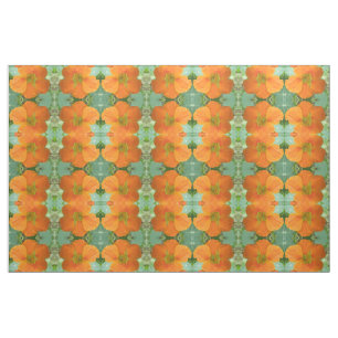 Tela Bonito Naranja Nasturtium Flor Floral Patterada