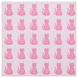 Tela Bonito Niña Rosa Personalizado Gato