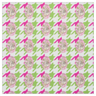Tela Bonito Perfecta de gallo rosa y verde