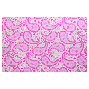 Tela Bonito Pink Paisley Love Hearts