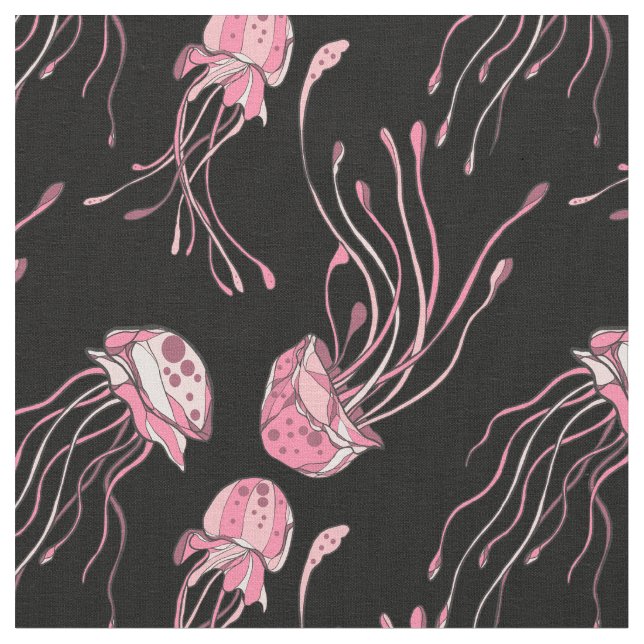 Tela Bonito Rosa Jellyfish (De cerca)