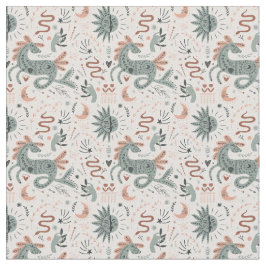 Tela Bonito rosa pastel y motivos verdes para ella