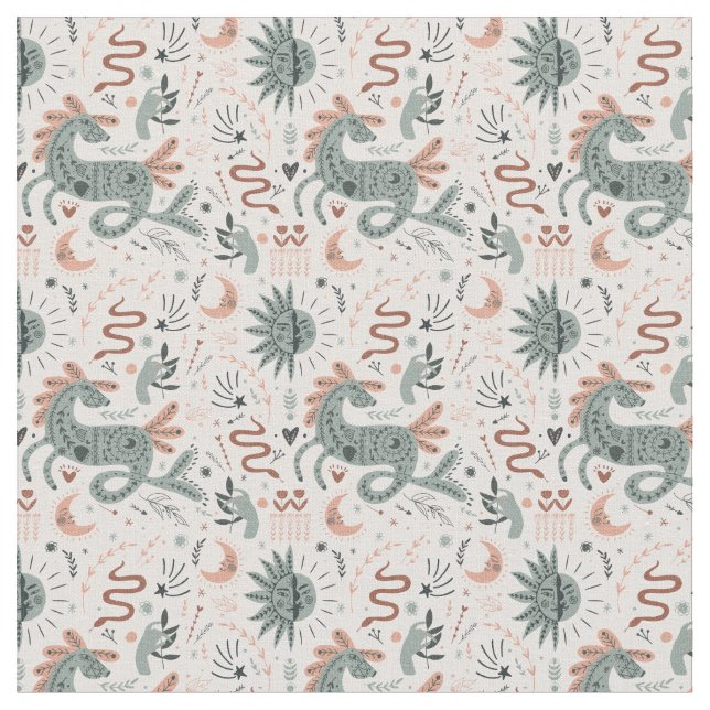 Tela Bonito rosa pastel y motivos verdes para ella (De cerca)