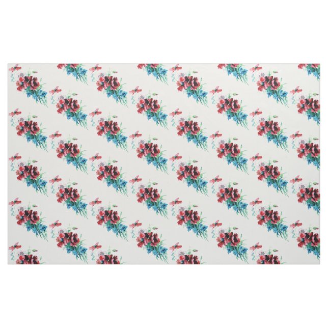 Tela Bonito Vintage Poppies ("Cuarto gordo" (fat quarter))
